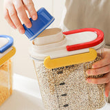 Maxbell Rice Bucket 2.7L Transparent Cereal Container for Kitchen Organization Sugar Blue Handle