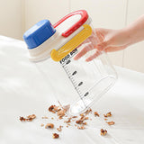 Maxbell Rice Bucket 2.7L Transparent Cereal Container for Kitchen Organization Sugar Blue Handle