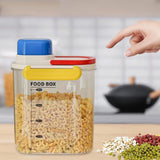Maxbell Rice Bucket 2.7L Transparent Cereal Container for Kitchen Organization Sugar Blue Handle