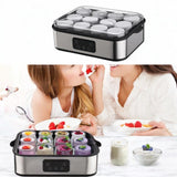 Maxbell Yogurt Maker with 12 Glass Jars for Restaurant Dining Room Kitchen Appliance