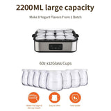 Maxbell Electric Yogurt Maker with 12 Glass Jars for Dining Room Easy Dairy Use