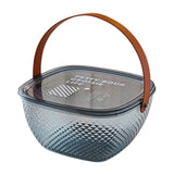 Maxbell Fruit Bowl Breakfast Trays Multifunctional Ornament for Outdoor Home Camping Blue