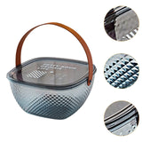 Maxbell Fruit Bowl Breakfast Trays Multifunctional Ornament for Outdoor Home Camping Blue