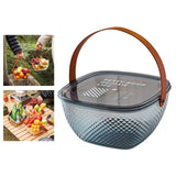 Maxbell Fruit Bowl Breakfast Trays Multifunctional Ornament for Outdoor Home Camping Blue