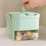 Maxbell Ice Tray with Lid and Bin Quickly Release DIY Ices Box for Hotel Home Coffee Green