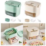Maxbell Ice Tray with Lid and Bin Quickly Release DIY Ices Box for Hotel Home Coffee Green