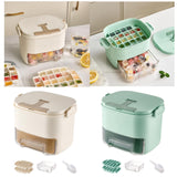 Maxbell Ice Tray with Lid and Bin Quickly Release DIY Ices Box for Hotel Home Coffee Green