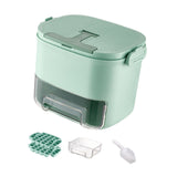 Maxbell Ice Tray with Lid and Bin Quickly Release DIY Ices Box for Hotel Home Coffee Green
