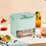 Maxbell Ice Tray with Lid and Bin Quickly Release DIY Ices Box for Hotel Home Coffee Green