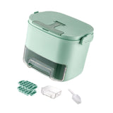 Maxbell Ice Tray with Lid and Bin Quickly Release DIY Ices Box for Hotel Home Coffee Green