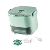 Maxbell Ice Tray with Lid and Bin Quickly Release DIY Ices Box for Hotel Home Coffee Green
