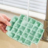 Maxbell Ice Tray with Lid and Bin Quickly Release DIY Ices Box for Hotel Home Coffee Green