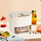 Maxbell Ice Tray with Lid and Bin Quickly Release DIY Ices Box for Hotel Home Coffee Beige