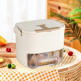 Maxbell Ice Tray with Lid and Bin Quickly Release DIY Ices Box for Hotel Home Coffee Beige