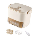 Maxbell Ice Tray with Lid and Bin Quickly Release DIY Ices Box for Hotel Home Coffee Beige