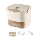 Maxbell Ice Tray with Lid and Bin Quickly Release DIY Ices Box for Hotel Home Coffee Beige
