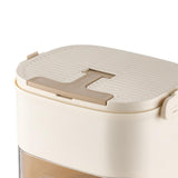 Maxbell Ice Tray with Lid and Bin Quickly Release DIY Ices Box for Hotel Home Coffee Beige