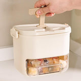 Maxbell Ice Tray with Lid and Bin Quickly Release DIY Ices Box for Hotel Home Coffee Beige