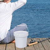 Maxbell Paint Can 5L Portable Empty with Lid and Handle for Kitchen Garden Traveling White