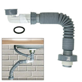 Maxbell Kitchen Sink Drain Pipe Plug and Play Telescopic for Washbasin Bathroom Dorm 90cm