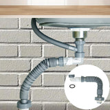 Maxbell Kitchen Sink Drain Pipe Plug and Play Telescopic for Washbasin Bathroom Dorm 90cm