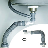 Maxbell Kitchen Sink Drain Pipe Plug and Play Telescopic for Washbasin Bathroom Dorm 90cm