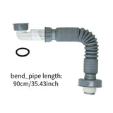 Maxbell Kitchen Sink Drain Pipe Plug and Play Telescopic for Washbasin Bathroom Dorm 90cm