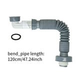 Maxbell Kitchen Sink Drain Pipe Plug and Play Telescopic for Washbasin Bathroom Dorm 120cm