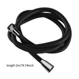 Maxbell Silicone Shower Hose Replacement G1/2 Threaded for Bathroom Toilet Apartment Black 2M