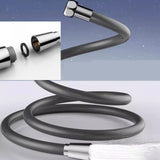 Maxbell Silicone Shower Hose Replacement G1/2 Threaded for Bathroom Toilet Apartment Black 2M