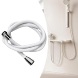 Maxbell Silicone Shower Hose Replacement G1/2 Threaded for Bathroom Toilet Apartment White 1.5M