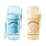 Maxbell Salad Cup Double Layer Practical Portable Salad Shaker for BBQ Travel Picnic light yellow