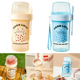 Maxbell Salad Cup Double Layer Practical Portable Salad Shaker for BBQ Travel Picnic light yellow