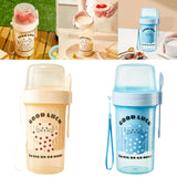 Maxbell Salad Cup Double Layer Practical Portable Salad Shaker for BBQ Travel Picnic light yellow