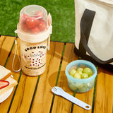 Maxbell Salad Cup Double Layer Practical Portable Salad Shaker for BBQ Travel Picnic light yellow