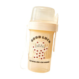 Maxbell Salad Cup Double Layer Practical Portable Salad Shaker for BBQ Travel Picnic light yellow