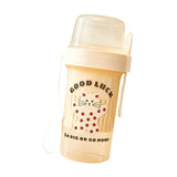 Maxbell Salad Cup Double Layer Practical Portable Salad Shaker for BBQ Travel Picnic light yellow