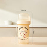 Maxbell Salad Cup Double Layer Practical Portable Salad Shaker for BBQ Travel Picnic light yellow