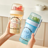 Maxbell Salad Cup Double Layer Practical Portable Salad Shaker for BBQ Travel Picnic blue