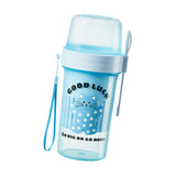 Maxbell Salad Cup Double Layer Practical Portable Salad Shaker for BBQ Travel Picnic blue