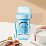 Maxbell Salad Cup Double Layer Practical Portable Salad Shaker for BBQ Travel Picnic blue