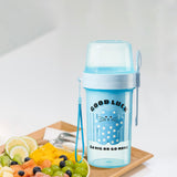 Maxbell Salad Cup Double Layer Practical Portable Salad Shaker for BBQ Travel Picnic blue