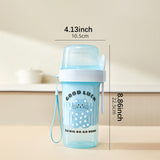 Maxbell Salad Cup Double Layer Practical Portable Salad Shaker for BBQ Travel Picnic blue