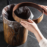 Maxbell Round Trash Bin Modern Portable Wastebasket for Restroom Laundry Powder Room