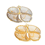 Maxbell Snack Serving Tray with Heart Shaped Handle for Event Tabletop Bridal Shower Gold