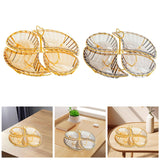 Maxbell Snack Serving Tray with Heart Shaped Handle for Event Tabletop Bridal Shower Gold