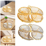 Maxbell Snack Serving Tray with Heart Shaped Handle for Event Tabletop Bridal Shower Gold