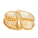 Maxbell Snack Serving Tray with Heart Shaped Handle for Event Tabletop Bridal Shower Gold