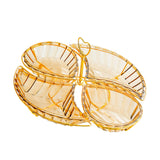 Maxbell Snack Serving Tray with Heart Shaped Handle for Event Tabletop Bridal Shower Gold