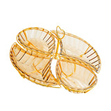 Maxbell Snack Serving Tray with Heart Shaped Handle for Event Tabletop Bridal Shower Gold
